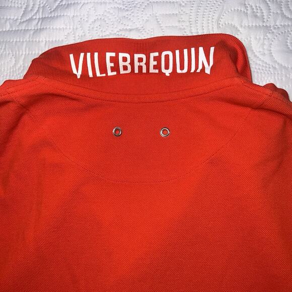 VILEBREQUIN Polo Shirt Men’s Size L Orange Short Sleeve Logo Preppy Athletic - Picture 16 of 16